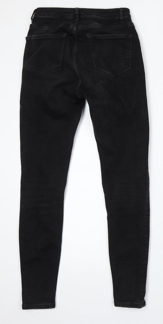 Denim & Co. Womens Black Cotton Skinny Jeans Size 8 L29 in Regular Button