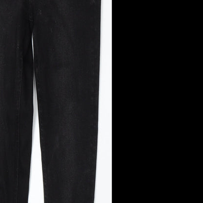 Denim & Co. Womens Black Cotton Skinny Jeans Size 8 L29 in Regular Button