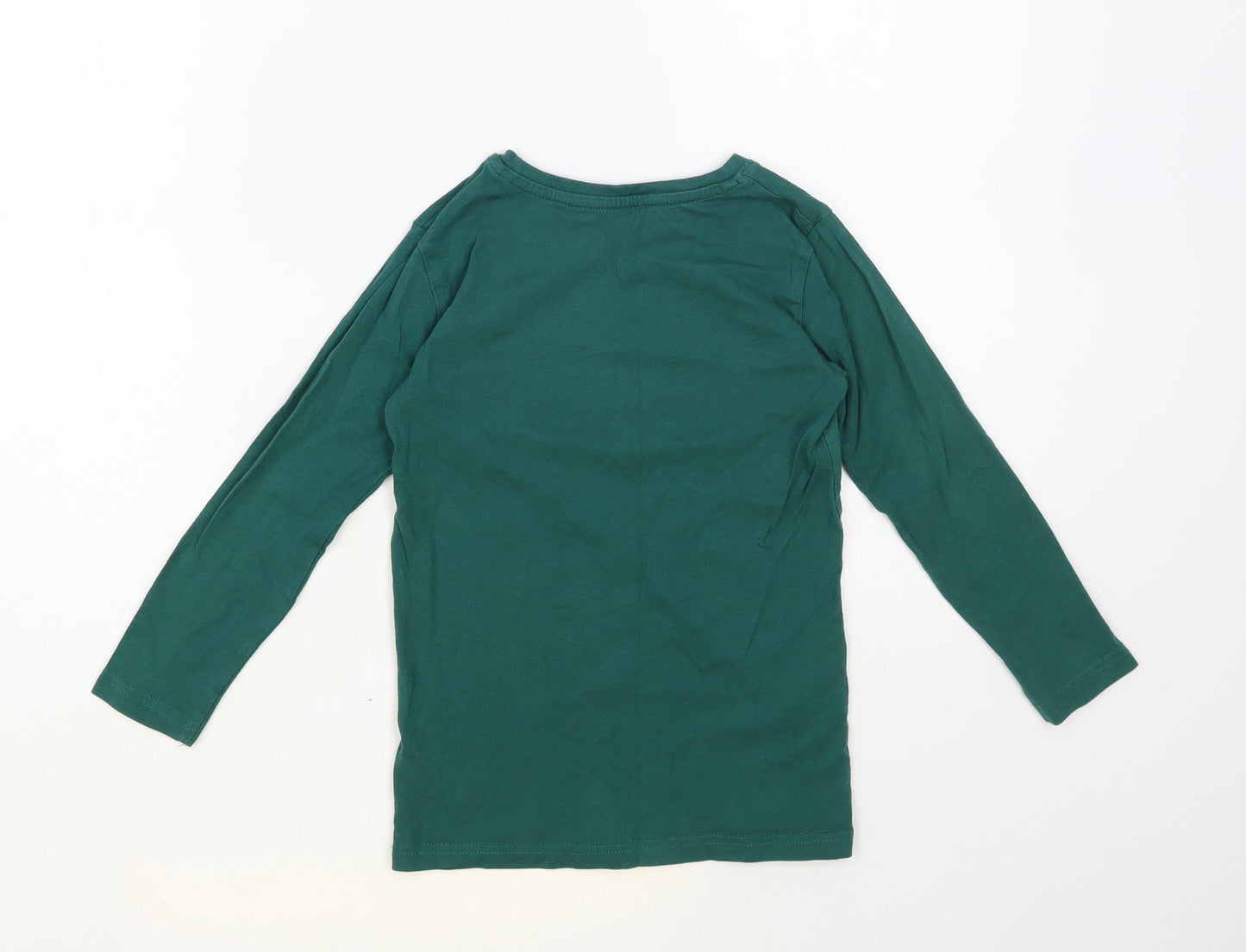 Dunnes Stores Girls Green Cotton Pullover T-Shirt Size 5-6 Years Crew Neck Pullover - Cool Vibe