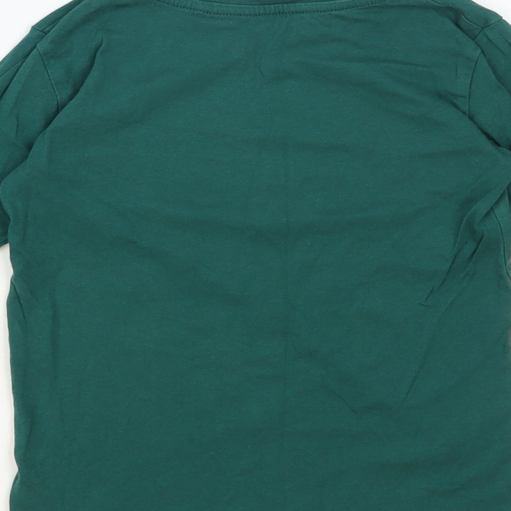 Dunnes Stores Girls Green Cotton Pullover T-Shirt Size 5-6 Years Crew Neck Pullover - Cool Vibe