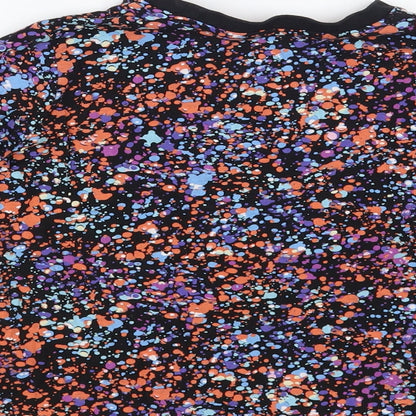 Matalan Girls Black Geometric Cotton Pullover T-Shirt Size 6 Years Crew Neck Pullover