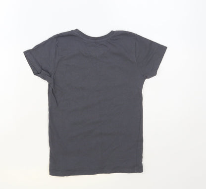 Matalan Boys Grey Cotton Pullover T-Shirt Size 6 Years Crew Neck Pullover - Awesome Vibes