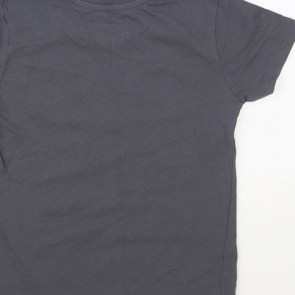 Matalan Boys Grey Cotton Pullover T-Shirt Size 6 Years Crew Neck Pullover - Awesome Vibes