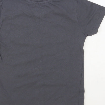 Matalan Boys Grey Cotton Pullover T-Shirt Size 6 Years Crew Neck Pullover - Awesome Vibes