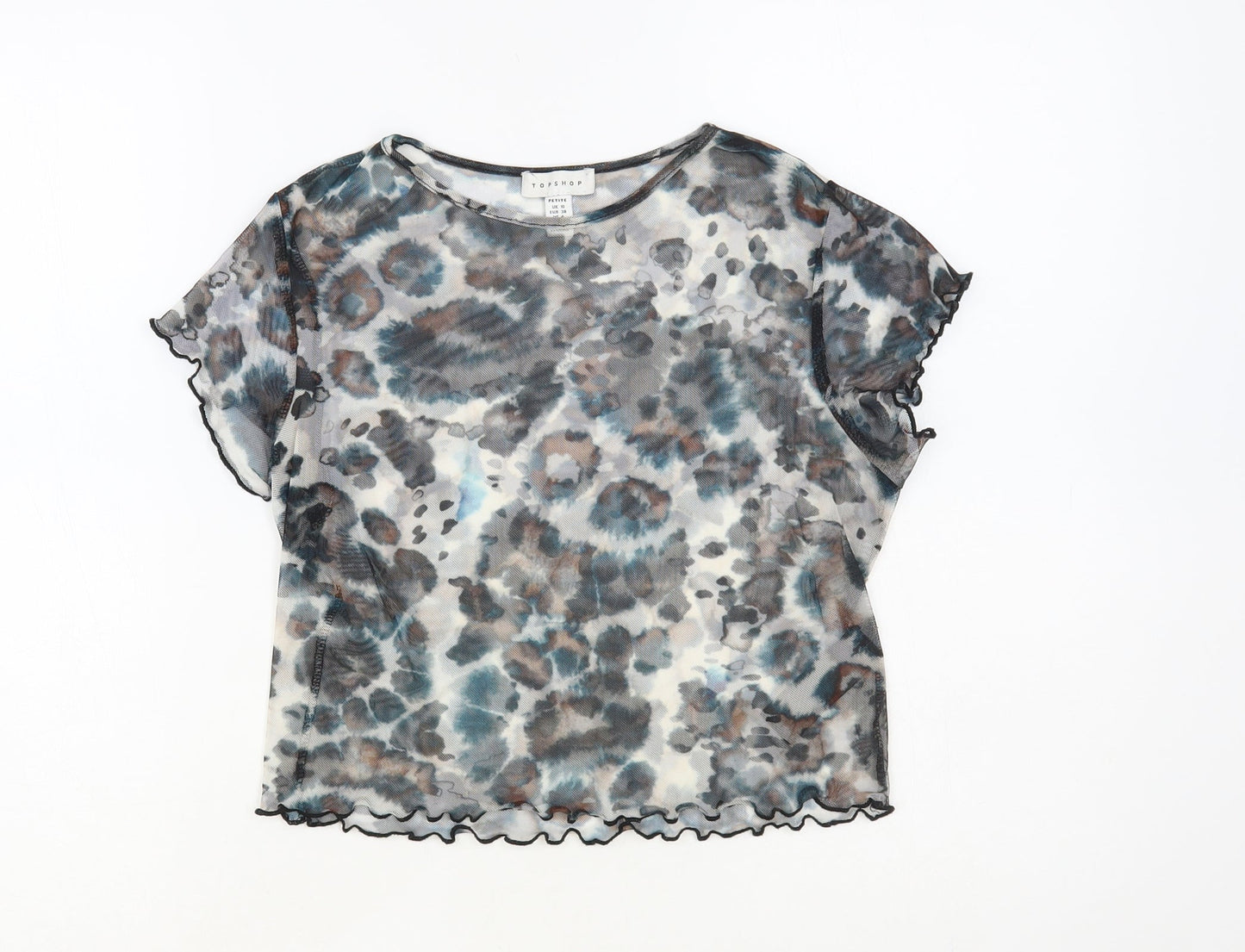 Womens UK Size 10 Topshop Grey Basic T-Shirt