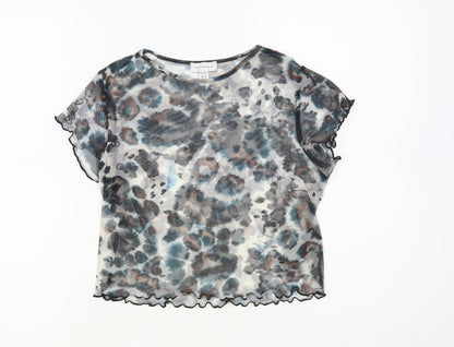 Womens UK Size 10 Topshop Grey Basic T-Shirt