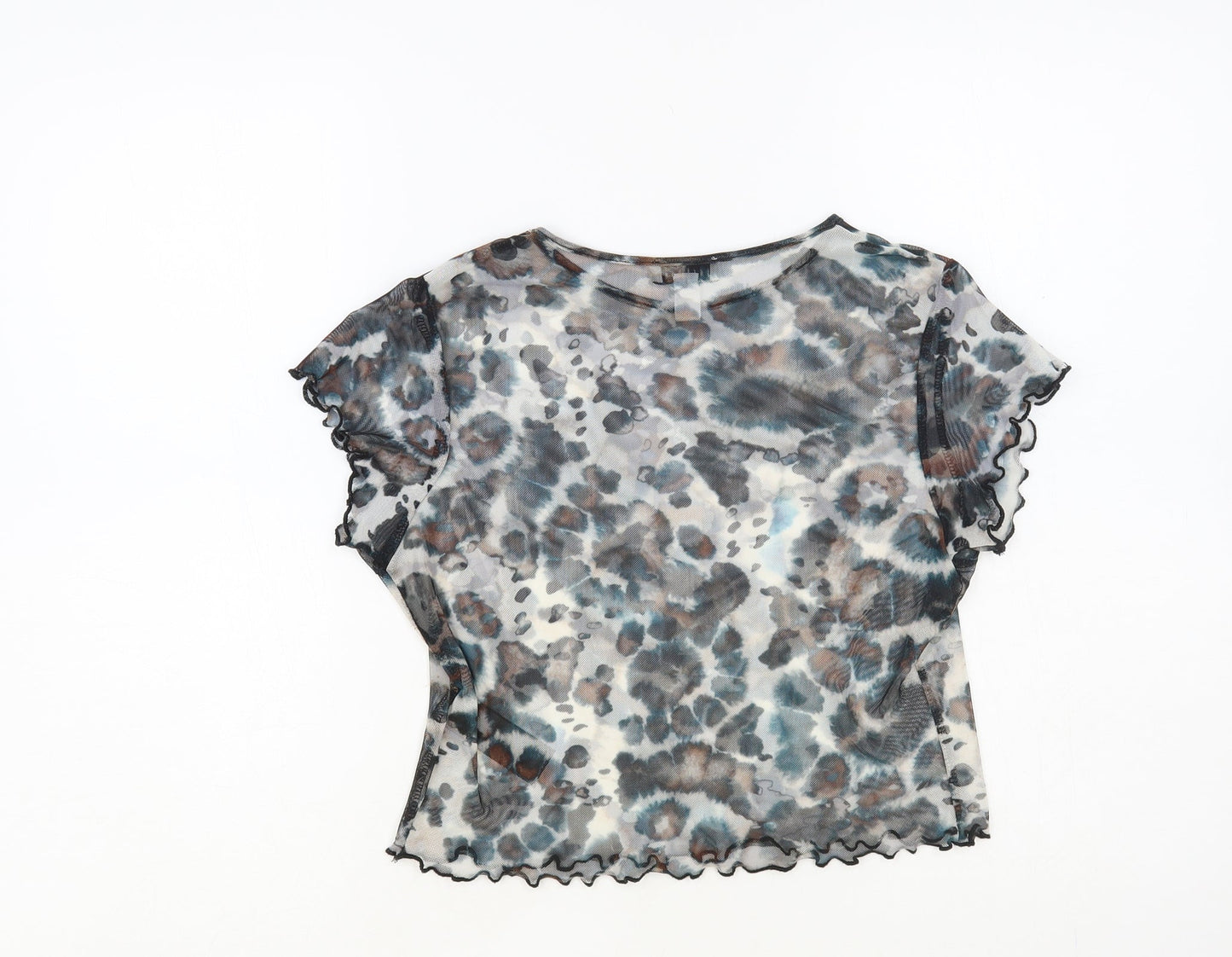 Womens UK Size 10 Topshop Grey Basic T-Shirt