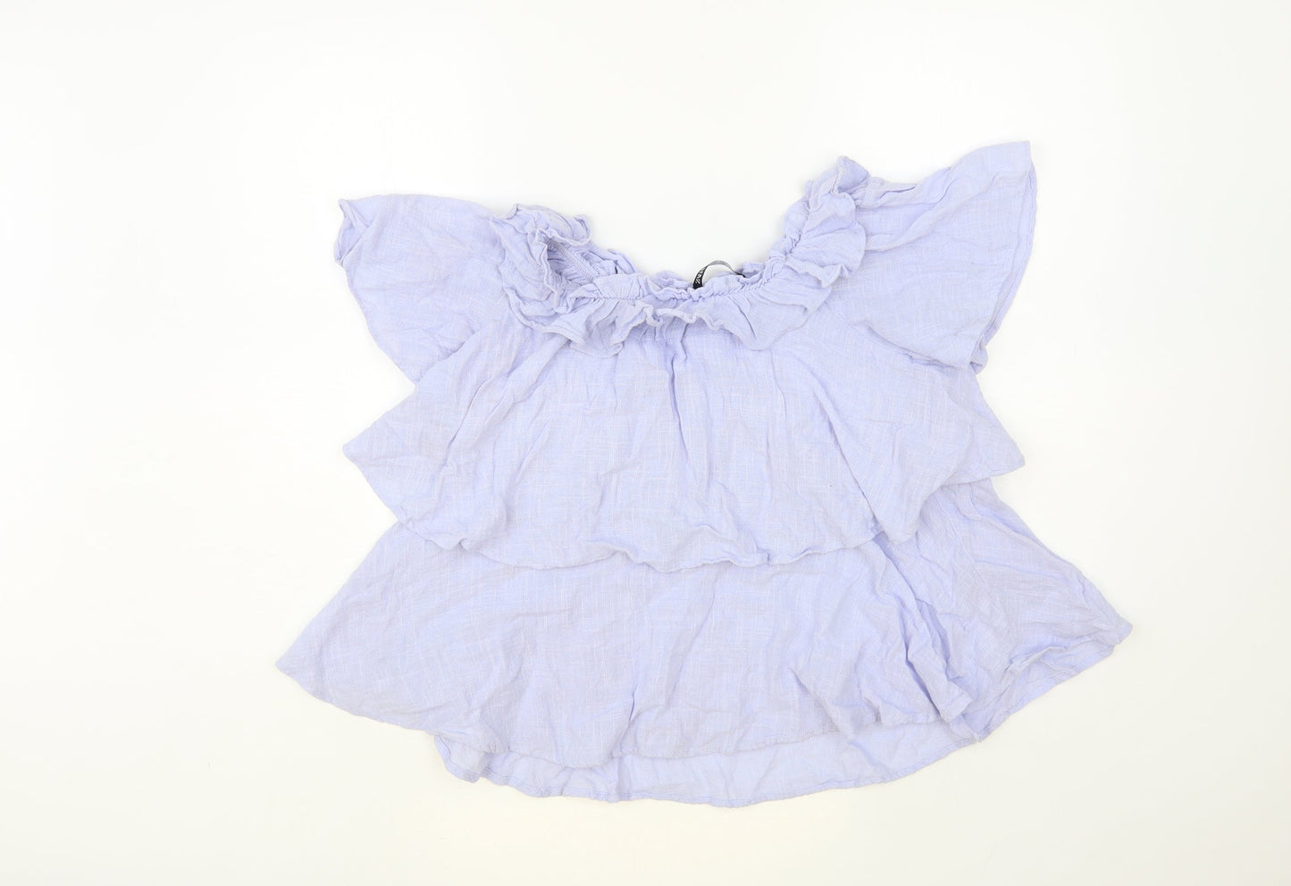 Womens UK Size M Zara Blue Basic Blouse