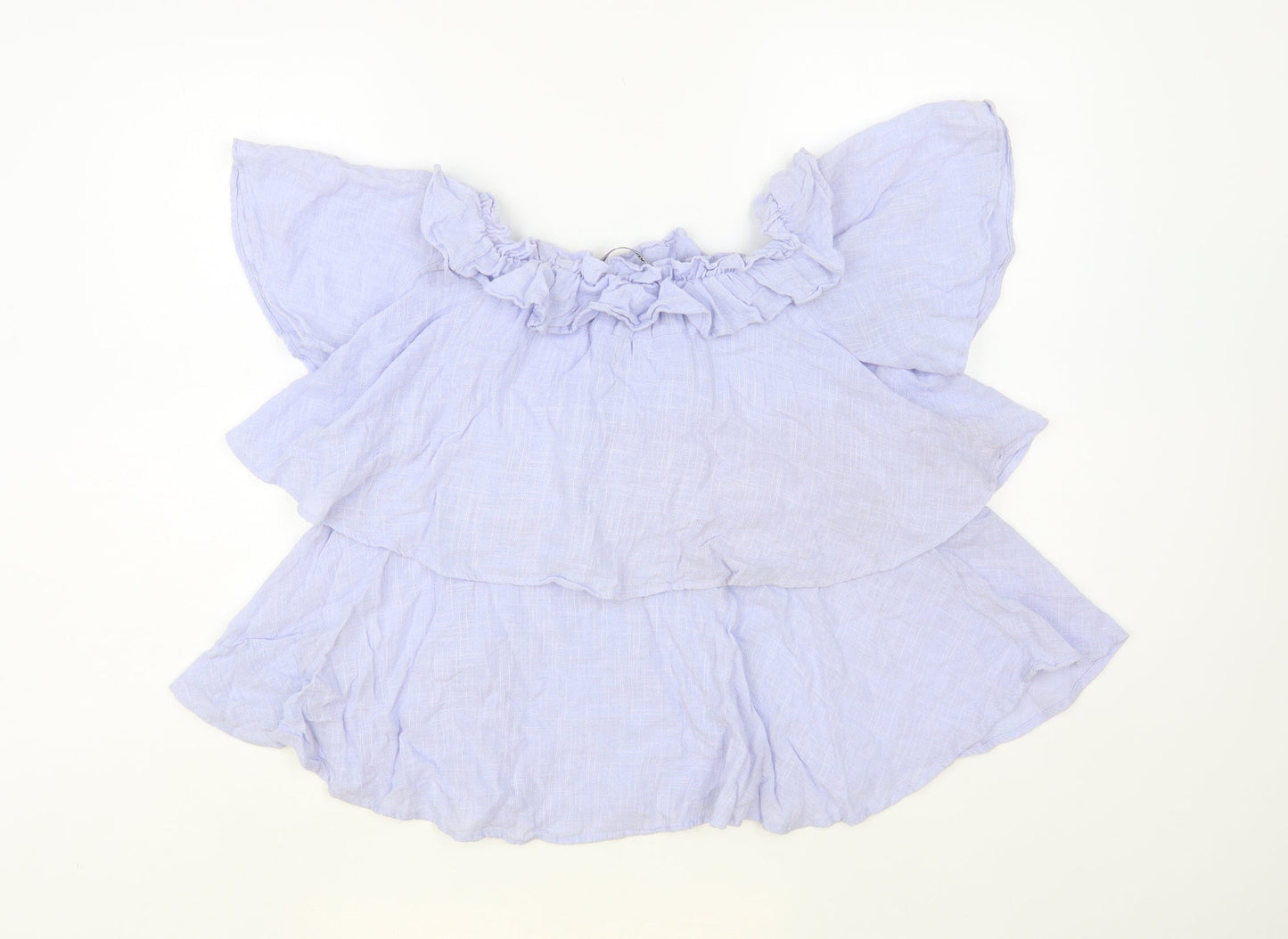 Womens UK Size M Zara Blue Basic Blouse