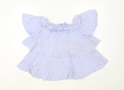 Womens UK Size M Zara Blue Basic Blouse