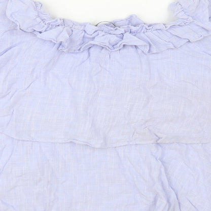 Womens UK Size M Zara Blue Basic Blouse