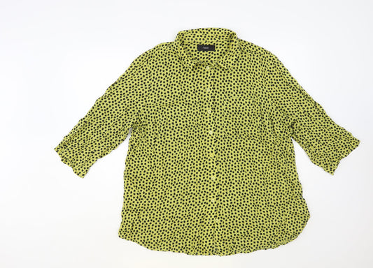 Womens UK Size XL NEXT Yellow Basic Button-Up
