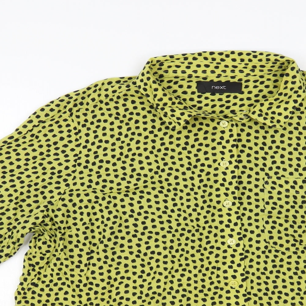 Womens UK Size XL NEXT Yellow Basic Button-Up