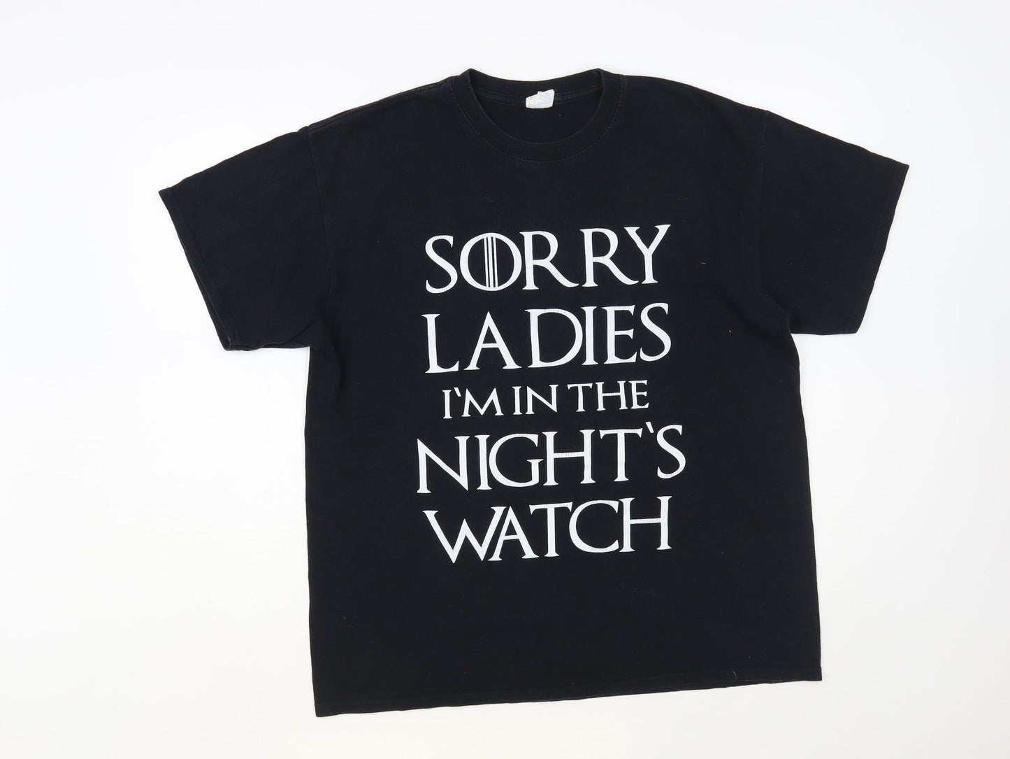 Mens UK Size L Gildan Black  T-Shirt