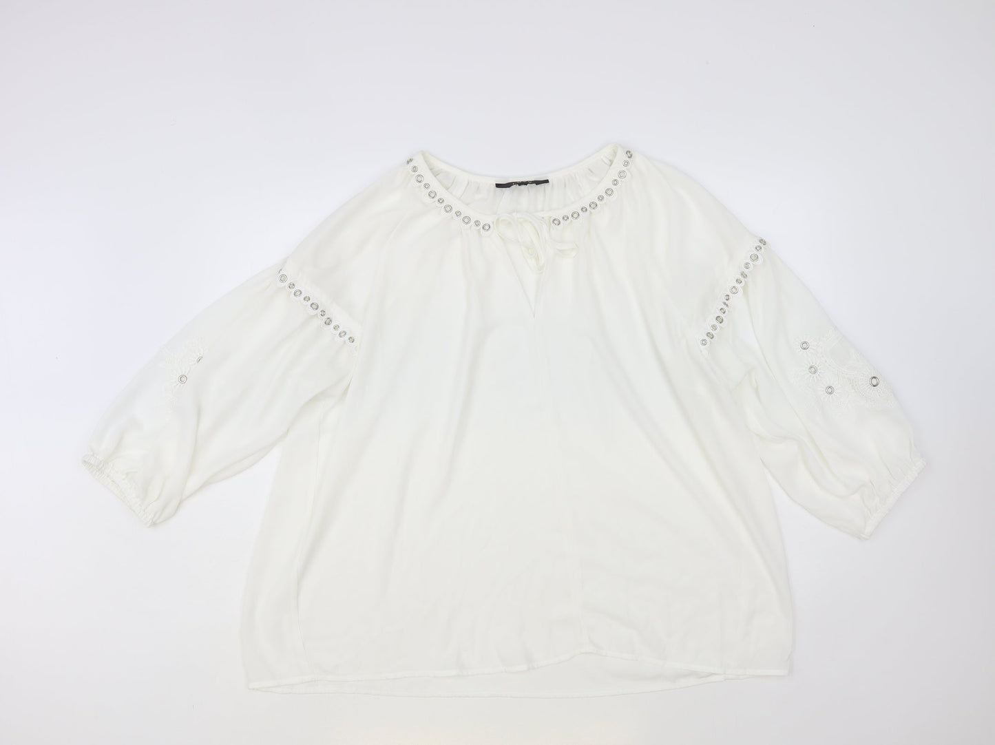 Womens UK Size XL Envy White Basic Blouse