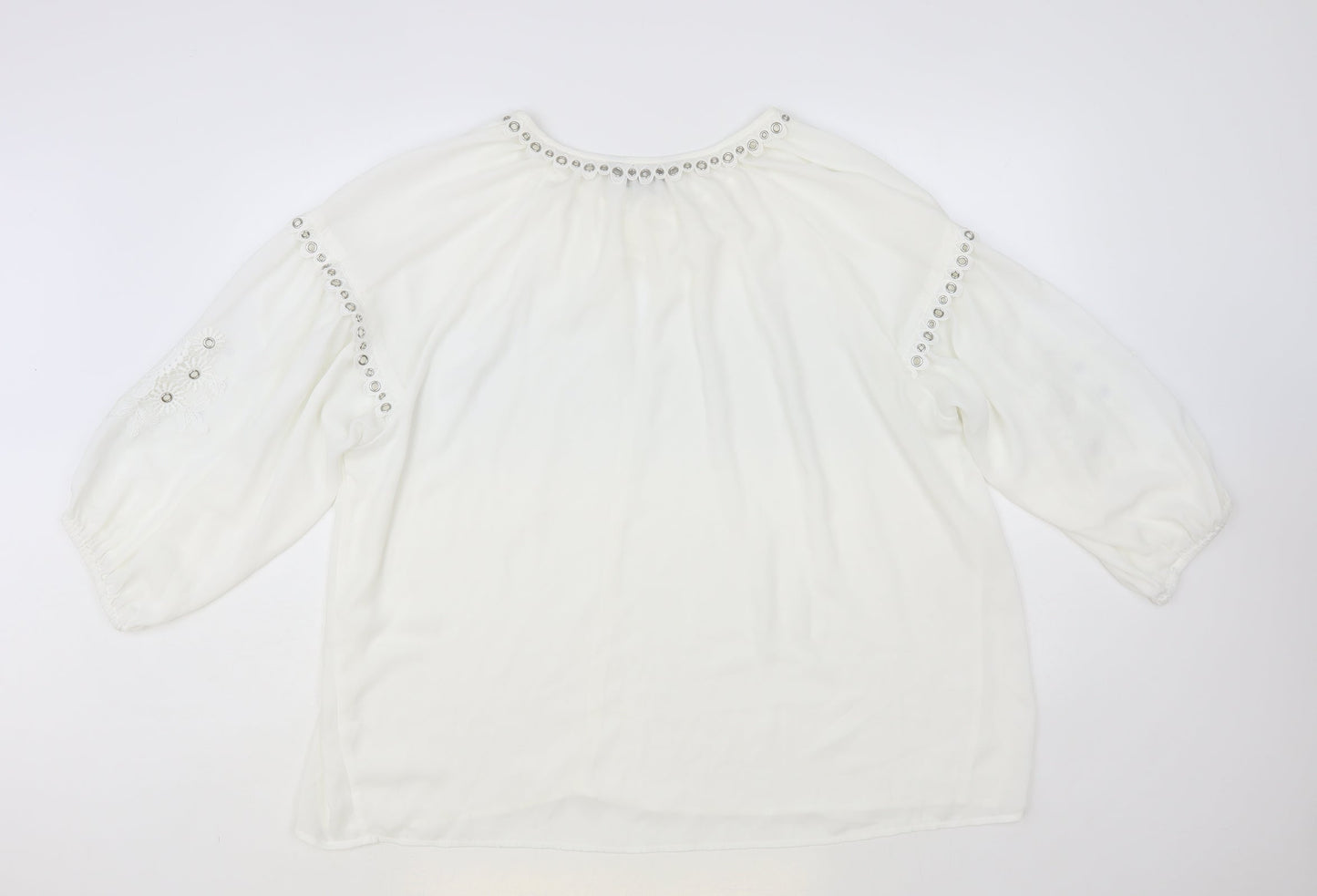 Womens UK Size XL Envy White Basic Blouse