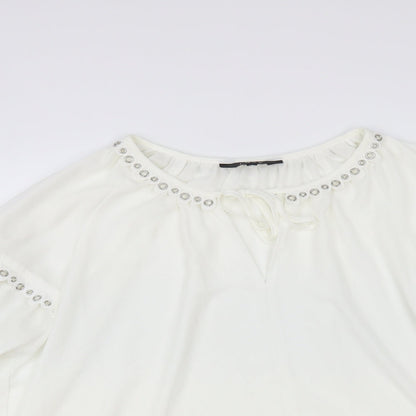 Womens UK Size XL Envy White Basic Blouse