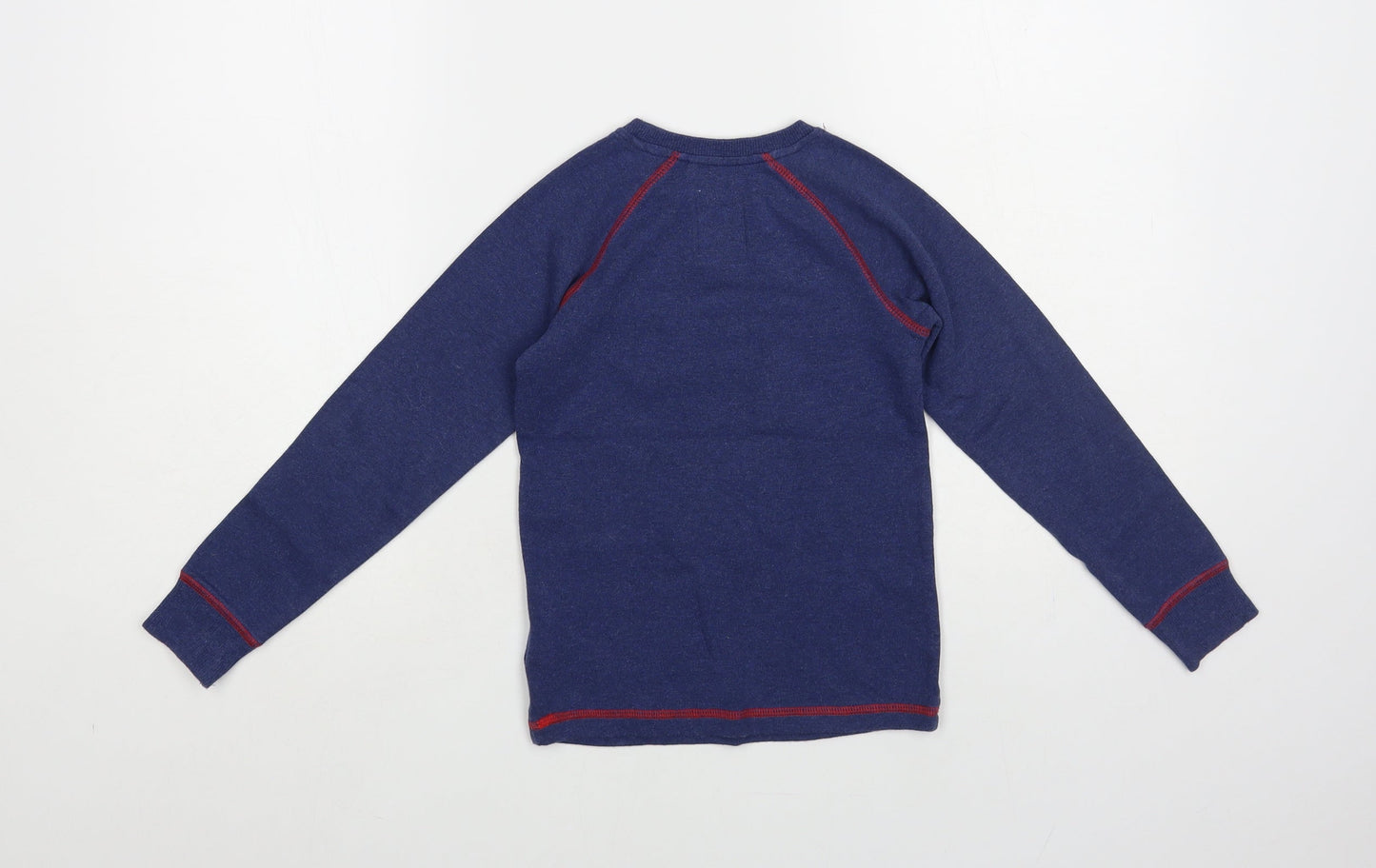 NEXT Boys Blue Cotton Pullover T-Shirt Size 5-6 Years Crew Neck Pullover - Santa