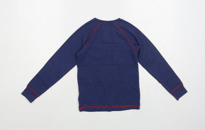 NEXT Boys Blue Cotton Pullover T-Shirt Size 5-6 Years Crew Neck Pullover - Santa