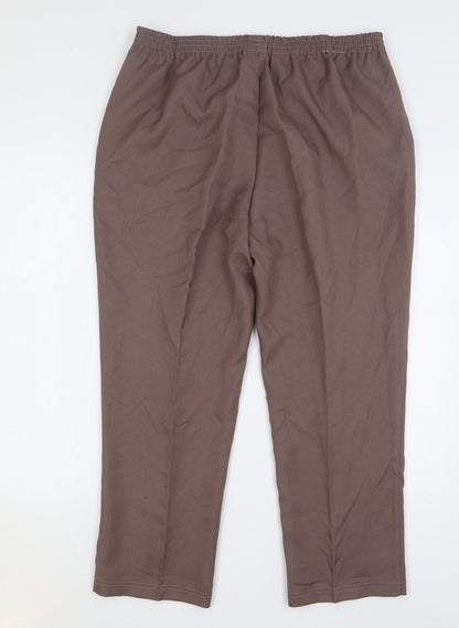 Womens UK Size 18 Damart Regular Fit  Brown Trousers