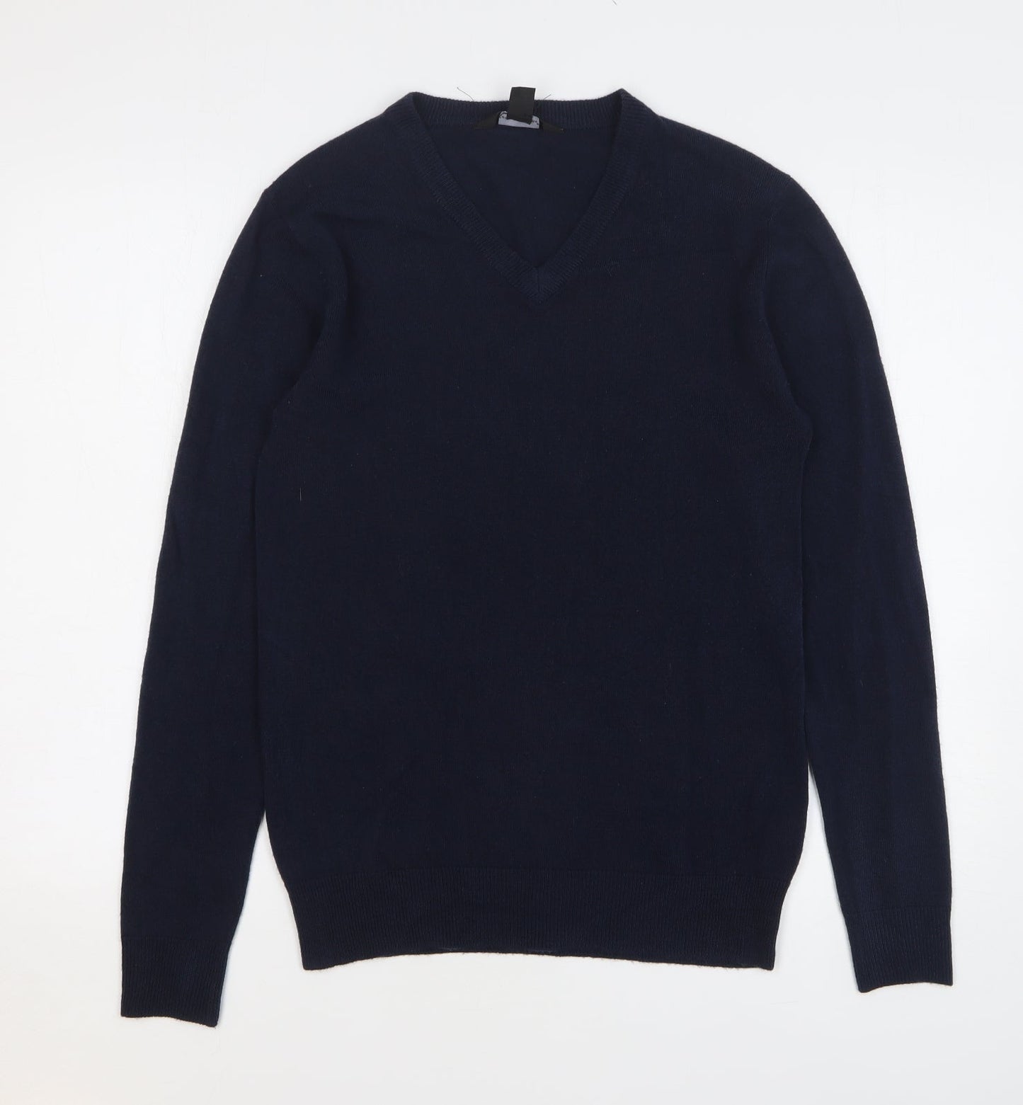 Cedar Wood State Mens Blue V-Neck Acrylic Pullover Jumper Size XS