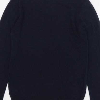 Cedar Wood State Mens Blue V-Neck Acrylic Pullover Jumper Size XS