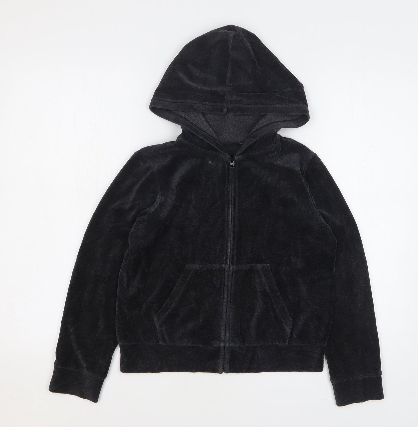 Uniqlo Girls Grey Polyester Full Zip Hoodie Size 9-10 Years Zip