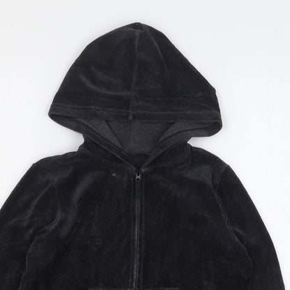 Uniqlo Girls Grey Polyester Full Zip Hoodie Size 9-10 Years Zip