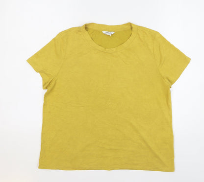 Womens UK Size M Monkl Yellow Basic T-Shirt