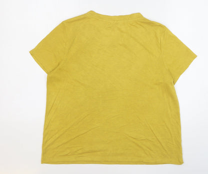 Womens UK Size M Monkl Yellow Basic T-Shirt