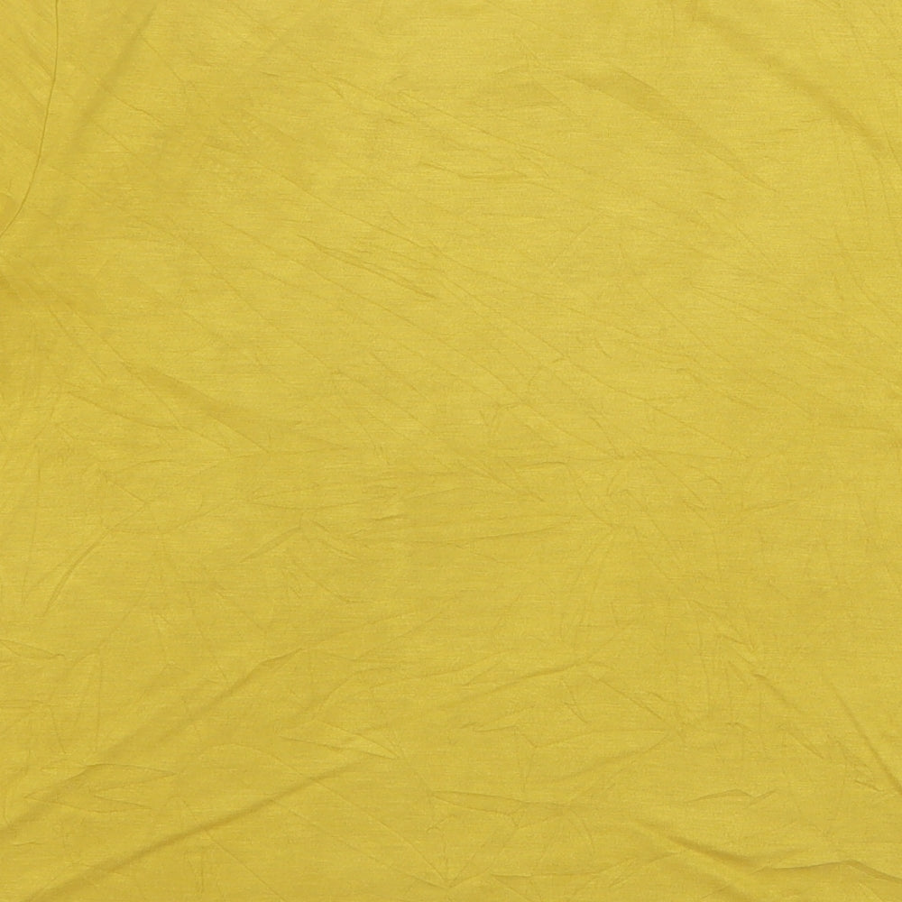 Womens UK Size M Monkl Yellow Basic T-Shirt