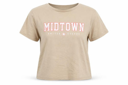 Womens UK Size M H&M Beige Cropped T-Shirt