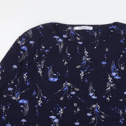 Womens UK Size 8 Marks and Spencer Blue Basic T-Shirt
