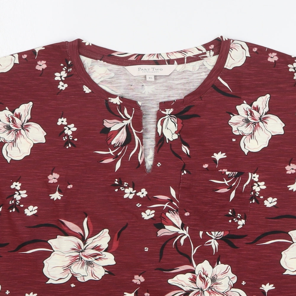 Womens UK Size XS Part Two Red Basic Blouse
