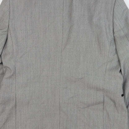 Topman Mens Grey Geometric Wool Jacket Blazer Size 42