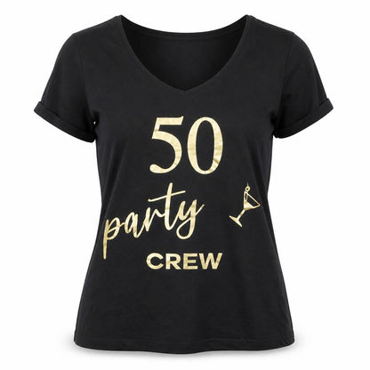 Dunnes Stores Womens Black Cotton Basic T-Shirt Size M Round Neck - 50 party crew