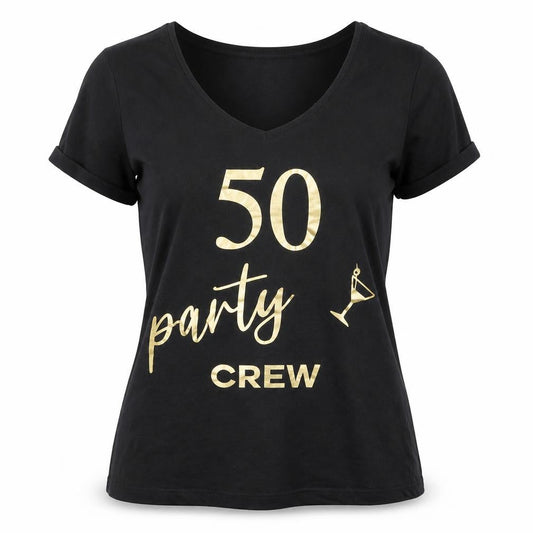 Dunnes Stores Womens Black Cotton Basic T-Shirt Size M Round Neck - 50 party crew