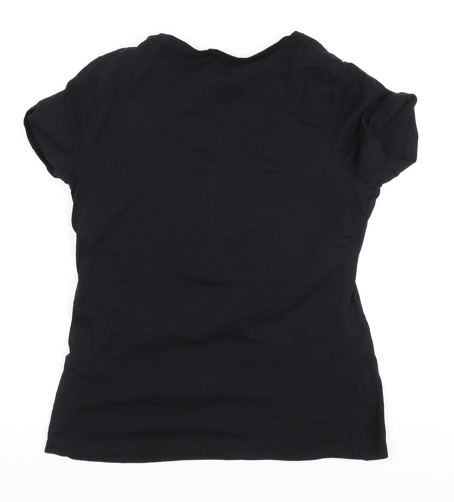 Dunnes Stores Womens Black Cotton Basic T-Shirt Size M Round Neck - 50 party crew