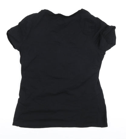 Dunnes Stores Womens Black Cotton Basic T-Shirt Size M Round Neck - 50 party crew
