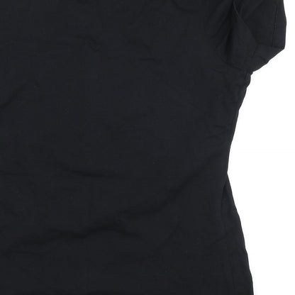 Dunnes Stores Womens Black Cotton Basic T-Shirt Size M Round Neck - 50 party crew