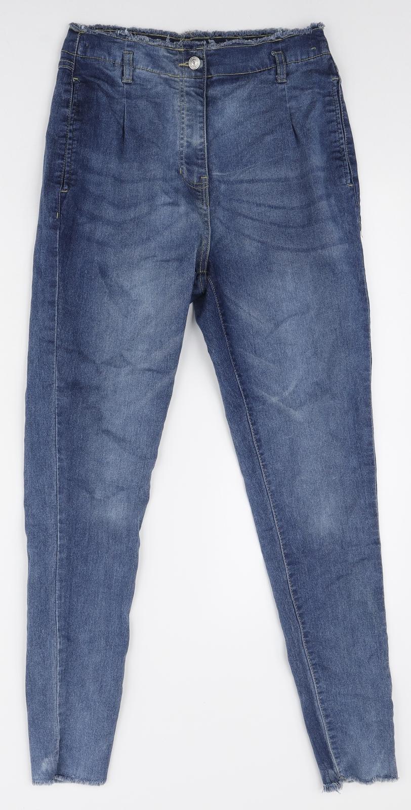 PARISIAN Womens Blue Polyester Skinny Jeans Size 10 L26 in Regular