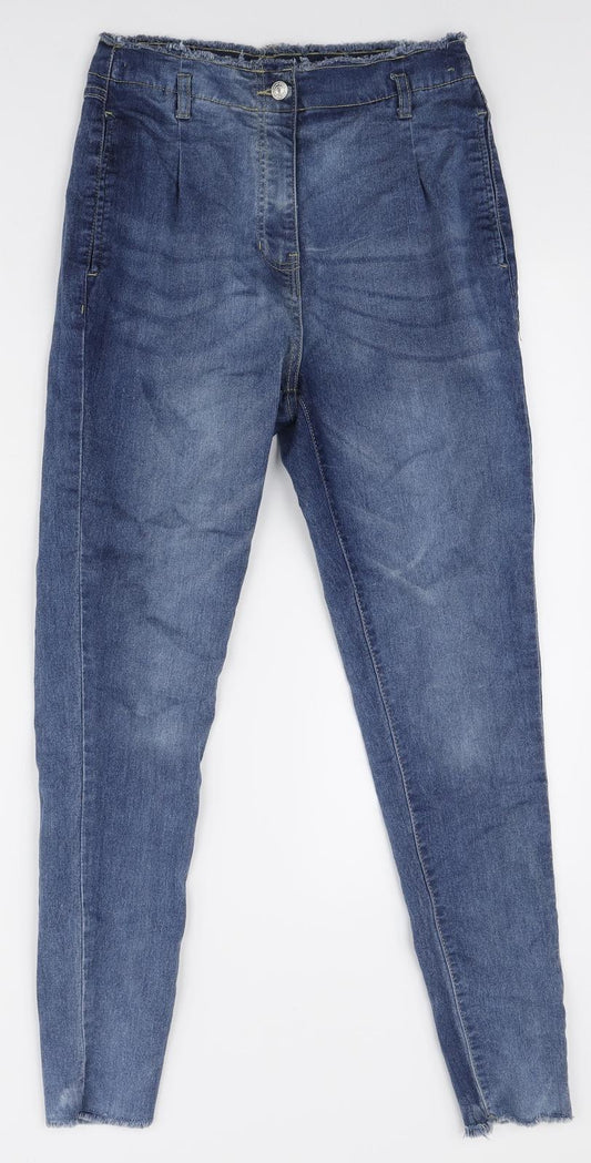 PARISIAN Womens Blue Polyester Skinny Jeans Size 10 L26 in Regular