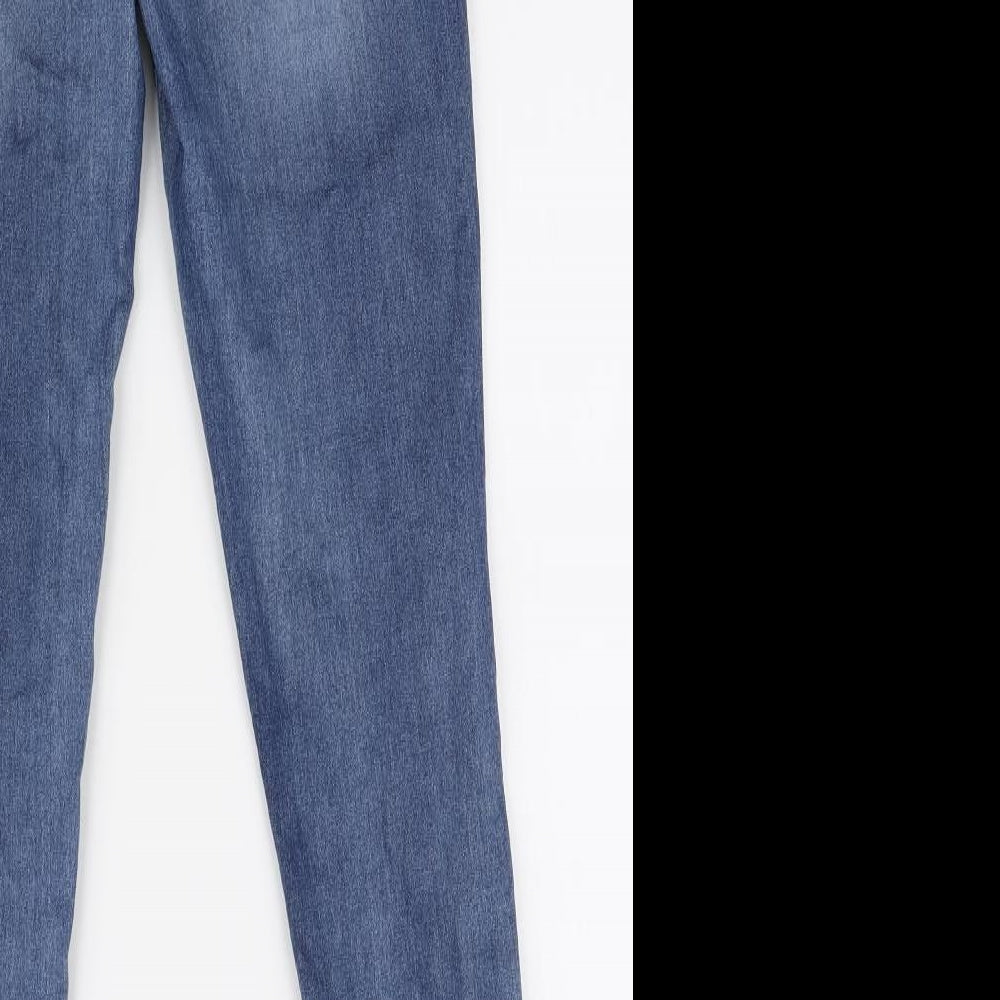 PARISIAN Womens Blue Polyester Skinny Jeans Size 10 L26 in Regular