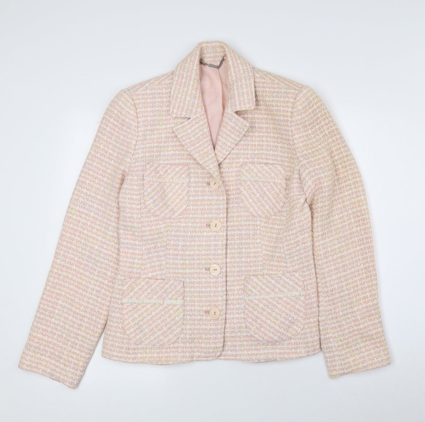 NEXT Womens Multicoloured Check 100% Acrylic Jacket Blazer Size 10