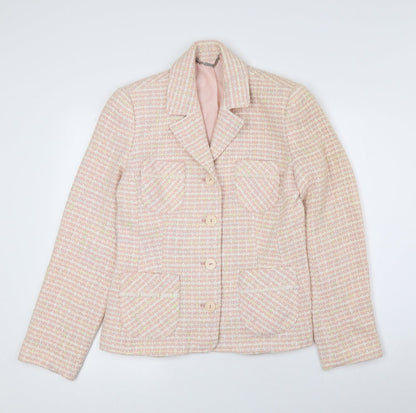NEXT Womens Multicoloured Check 100% Acrylic Jacket Blazer Size 10