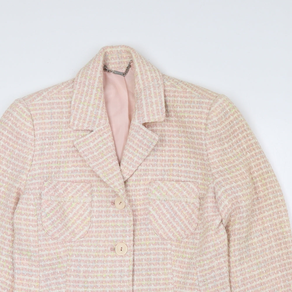 NEXT Womens Multicoloured Check 100% Acrylic Jacket Blazer Size 10