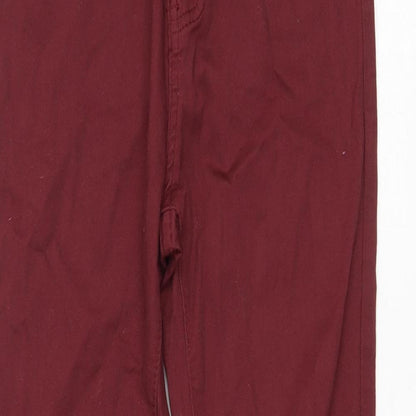 GOLD SK Womens Red Cotton Skinny Jeans Size S L27 in Regular Zip