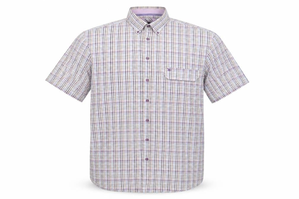 Mens UK Size XL Oakman Multicoloured  Button-Up Short Sleeve Casual Shirt