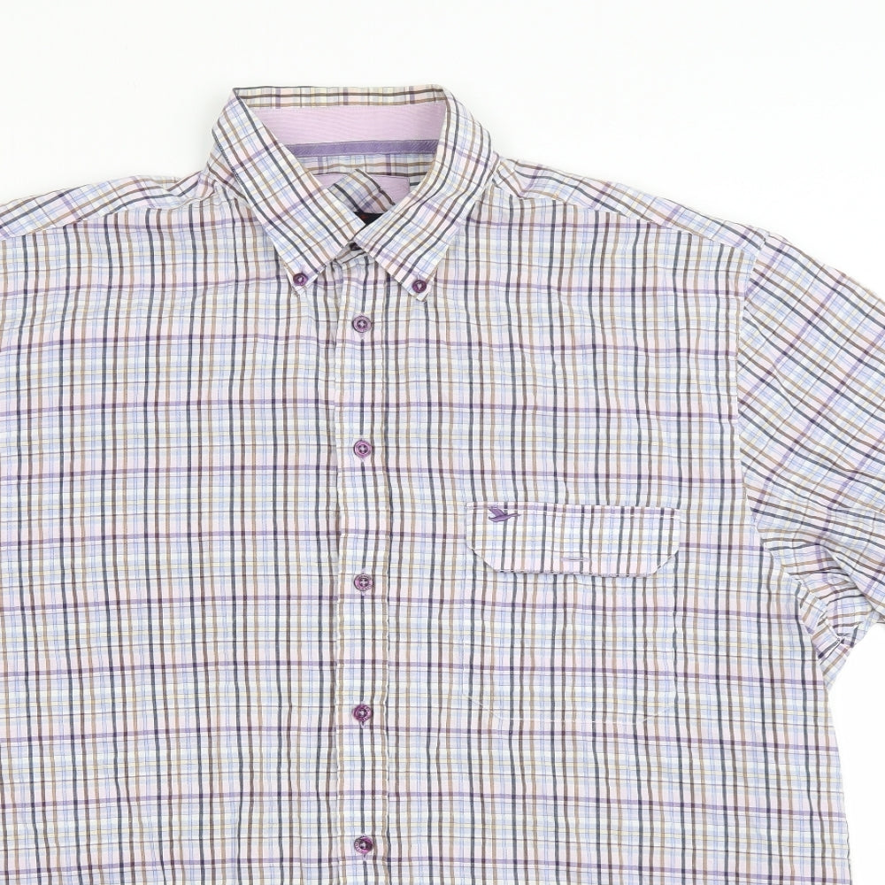 Mens UK Size XL Oakman Multicoloured  Button-Up Short Sleeve Casual Shirt