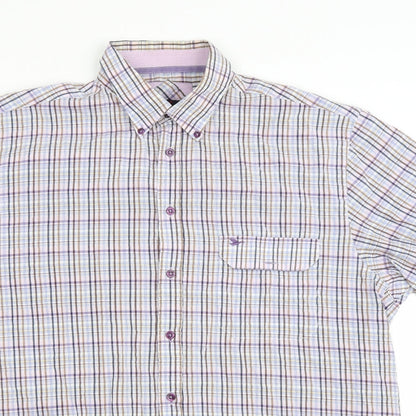 Mens UK Size XL Oakman Multicoloured  Button-Up Short Sleeve Casual Shirt